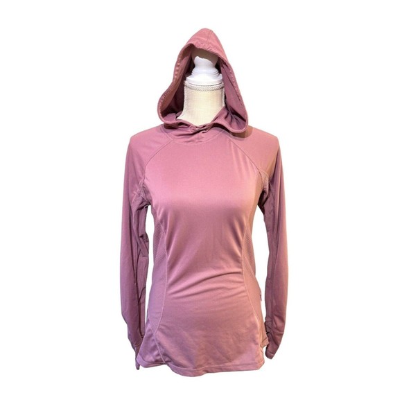 Fabletics Alecia Pullover Lightweight Performance Hoodie in Pink Rouge Small - Picture 9 of 14